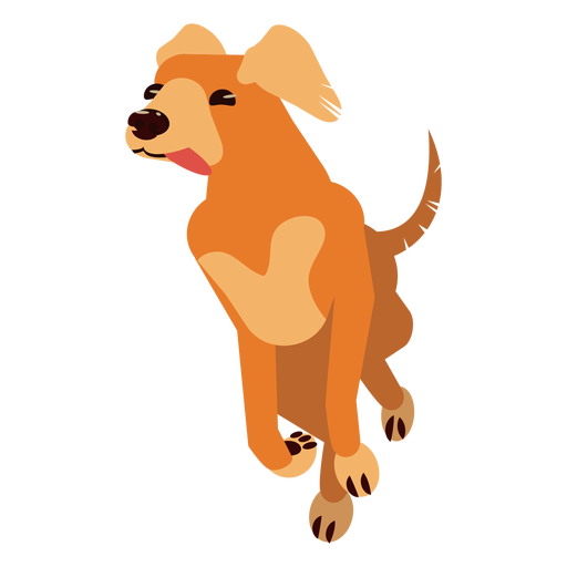 Perro cachorro oreja cola lengua redondeada plana Diseño PNG