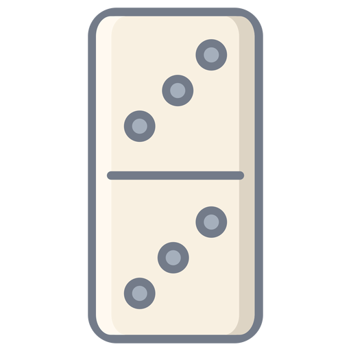 Domino dice three flat PNG Design
