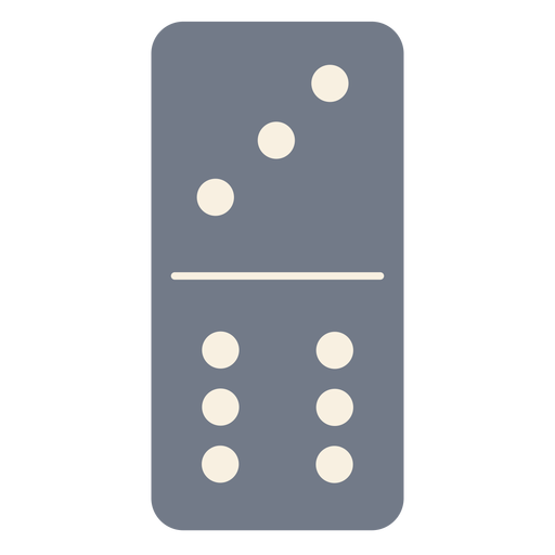 Dados de dominó silhueta de três seis Desenho PNG