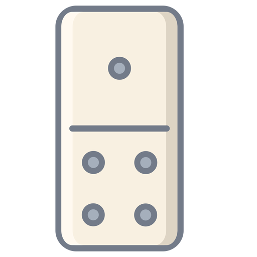 Domino one four dice flat PNG Design