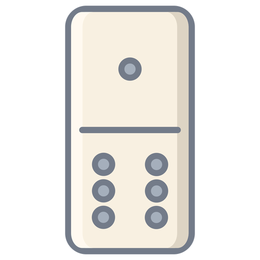 Domino one six dice flat PNG Design