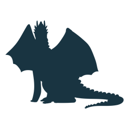 Asa de cauda de dragão voando em silhueta Desenho PNG