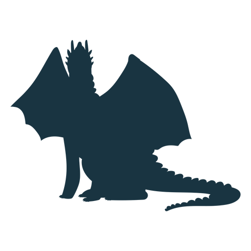 Dragon tail wing flying scales silhouette - Transparent PNG & SVG