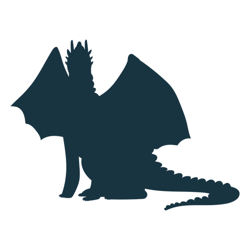 Dragon tail wing flying scales silhouette PNG Design
