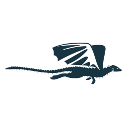 Drachenflügelschwanzschuppen fliegen detaillierte Silhouette PNG-Design