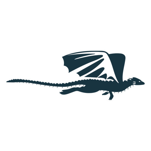 Dragon wing tail scales flying detailed silhouette PNG Design