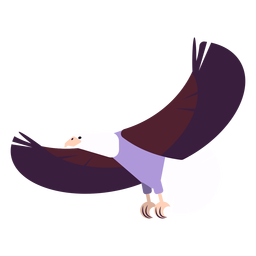 Eagle wing fly flying claw beak rounded flat PNG Design