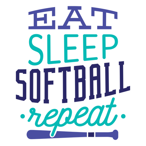 Essen Sie Schlaf Softball wiederholen Stern Abzeichen Aufkleber PNG-Design