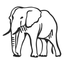 Elefantenohr Elfenbein Rumpf Schwanz flach Gekritzel PNG-Design