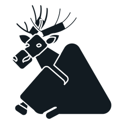 Silueta detallada de cuerno de hocico de pezuña de alce Diseño PNG
