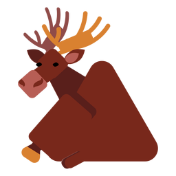 Elk moose hoof muzzle antler rounded flat PNG Design
