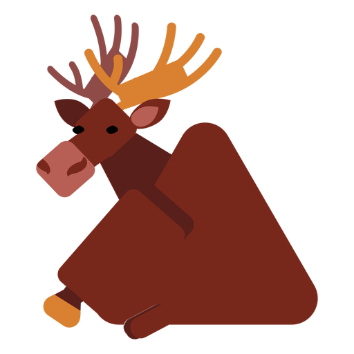 Elk moose hoof muzzle antler rounded flat PNG Design