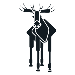 Elch Elch Maulkorb Geweih Huf detaillierte Silhouette PNG-Design