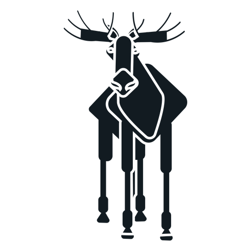 Elk moose muzzle antler hoof detailed silhouette PNG Design