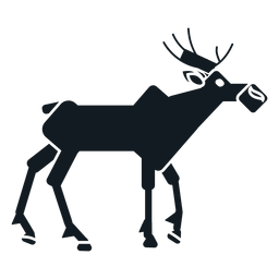 Elk moose muzzle hoof antler detailed silhouette PNG Design