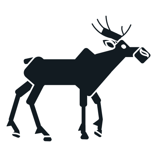 Elk moose muzzle hoof antler detailed silhouette PNG Design