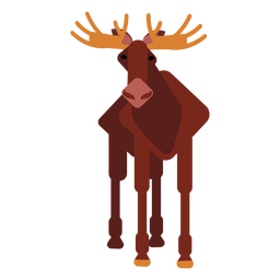 Elk moose muzzle hoof antler rounded flat PNG Design