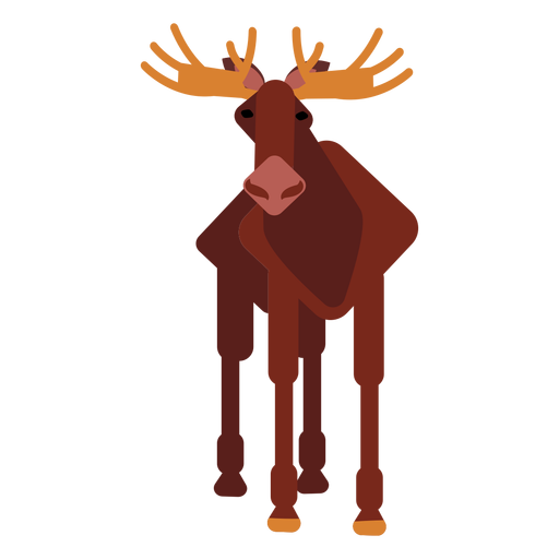 Elk moose muzzle hoof antler rounded flat PNG Design