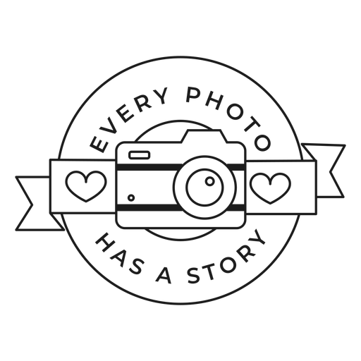 Jedes Foto hat ein Story-Kameraobjektiv mit objektivem Herzabzeichen PNG-Design
