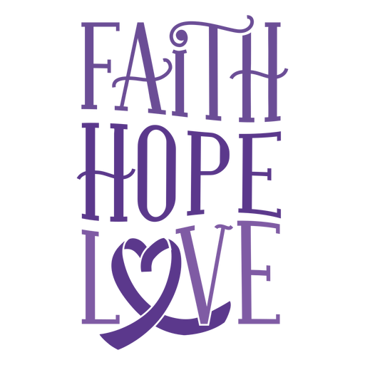 Faith hope love heart ribbon badge sticker