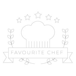 Línea de insignia de gorra estrella de rama de chef favorito Diseño PNG
