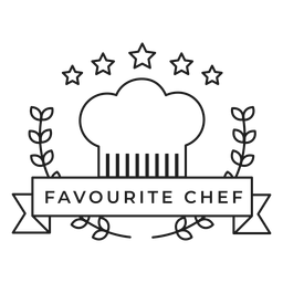 Favourite chef branch cap badge stroke PNG Design