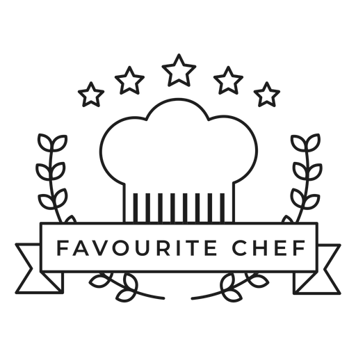 Favourite chef branch cap badge stroke PNG Design
