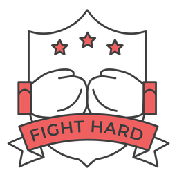 Lucha contra el guante de boxeo de guante duro de color estrella insignia pegatina Diseño PNG