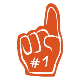 Finger hand number one gesture badge sticker PNG Design