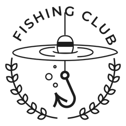Club de pesca caña de pescar spinning estrella insignia trazo Diseño PNG