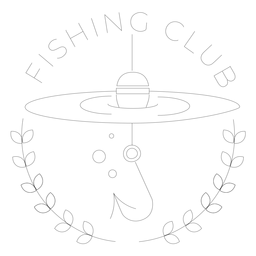 Club de pesca anzuelo rama línea de mar flotador insignia línea Diseño PNG