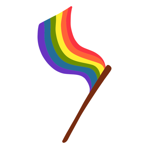 Fahnenmast Regenbogen flach PNG-Design