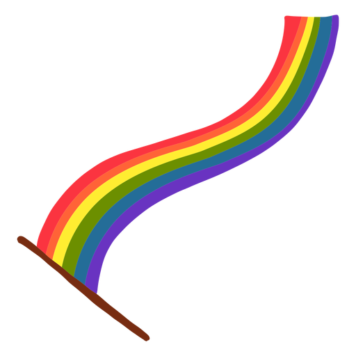 Bandeira de pólo de arco-íris plano Desenho PNG