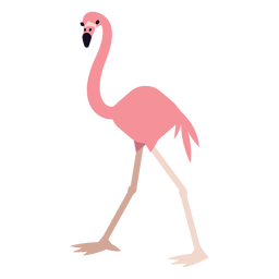 Flamingo beak leg pink rounded flat PNG Design