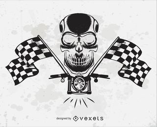 Motorcycle Skull Head Vector 