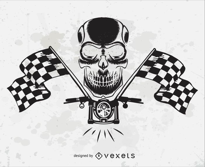 Vetor de cabeça de caveira de motocicleta Vetor de cabeça de caveira de motocicleta