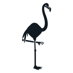 Flamingo beak leg tail detailed silhouette PNG Design