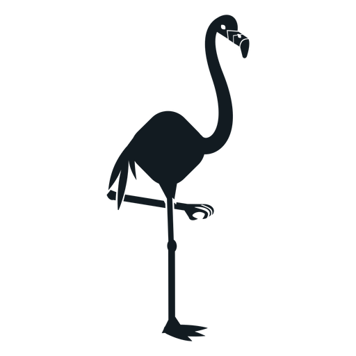 Flamingo beak leg tail detailed silhouette
