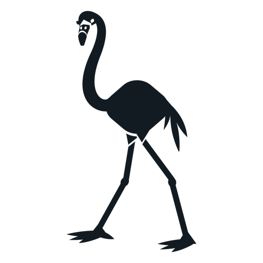 Flamingo beak tail leg detailed silhouette