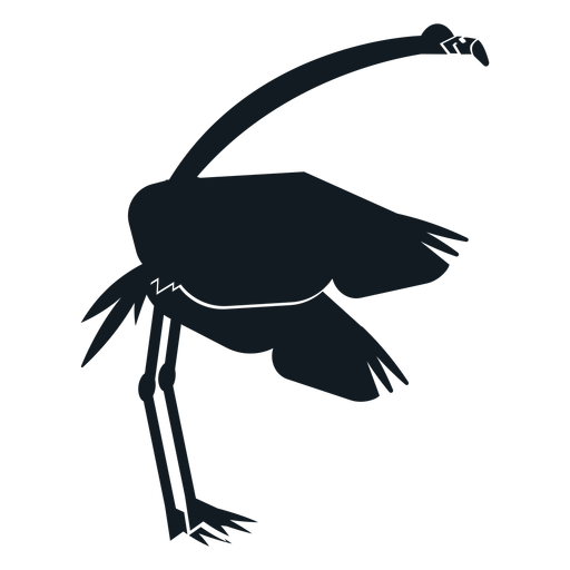 Flamingo beak tail wing leg detailed silhouette