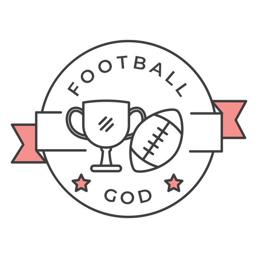 Football god cup ball star colored badge sticker PNG Design