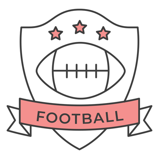 Football ball star colored badge sticker PNG Design