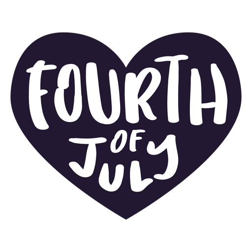 Fourth of july heart sticker
