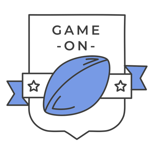 Game on ball star colored badge sticker PNG Design