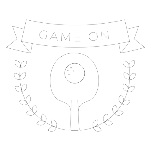 Game on tennis badge line PNG Design