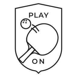 Spiel auf Tennisballschläger Abzeichen Schlaganfall PNG-Design