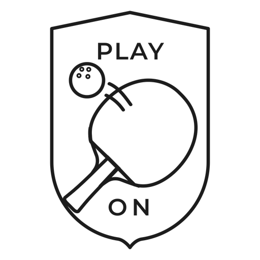 Spiel auf Tennisballschl?ger Abzeichen Schlaganfall PNG-Design