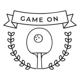Spiel auf Tennisballschläger Zweig Abzeichen Schlaganfall PNG-Design
