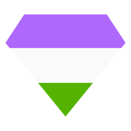 Genderqueer Brillant Diamantstreifen flach PNG-Design