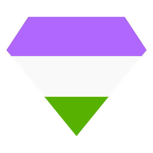 Genderqueer Brillant Diamantstreifen flach PNG-Design